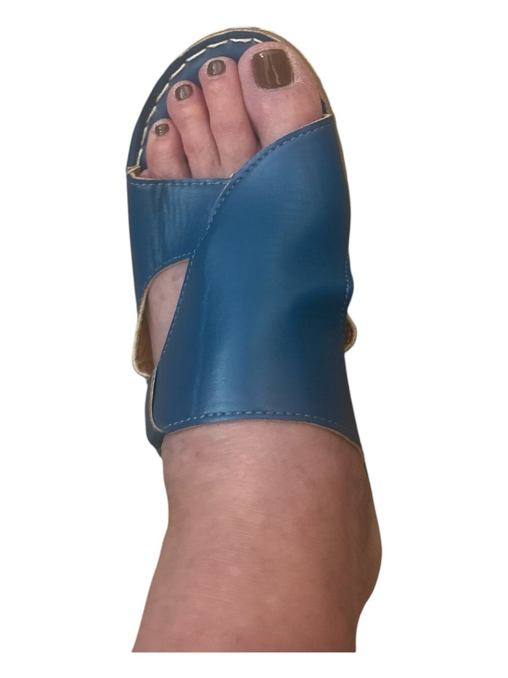 NWOT Amazon Turquoise Sandals Womens Slip On 1.5 in heel Sz 7